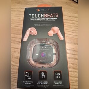 Helix Touchbeats Translucent True Wireless Ear Buds New In Box Choose Grn Or Pnk